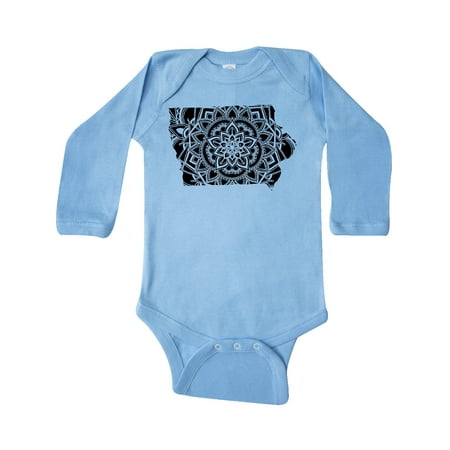 

Inktastic Iowa Silhouette Mandala Gift Baby Boy or Baby Girl Long Sleeve Bodysuit