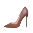 thumbnail image 3 of Zhabtuc Women's Classic Slip on Comfort Dress Pointy Toe Stiletto Heel Party Shoes Brown Size 9.5, 3 of 6