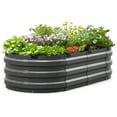 thumbnail image 3 of KING BIRD Screwless 4x2x1 ft Raised Garden Bed Galvanized Steel Planter Garden Box for Outdoor Gardening Vegetables Flowers Dark Grey, 3 of 9