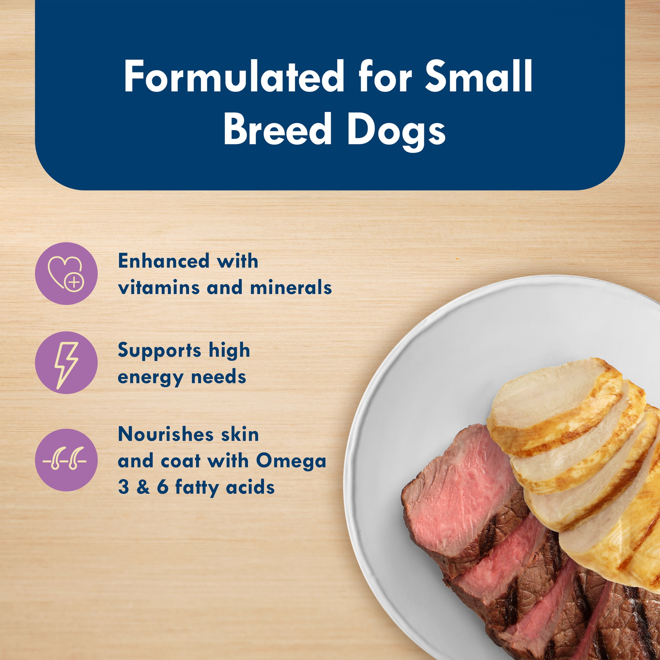 (3 pack) Blue Buffalo Delights Small Breed Natural Wet Dog Food Variety Pack, 3.5-oz. Cups, 12 Count
