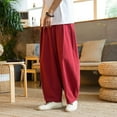 thumbnail image 2 of yillto Mens Baggy Pants High Waist Wide Leg Long Pant Causal Work Office Trousers Beach Vacation Pants, 2 of 7