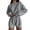 Gray, variant on ROHUUQUE Pajama Sets for Women 2 Piece Solid Long Sleeve Tops Hollow Out Elastic Waist Shorts Pjs Outfits