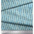 thumbnail image 3 of Soimoi Blue Modal Satin Fabric Brush Stroke & Lines Abstract Print Fabric by the Yard 42 Inch Wide, 3 of 3