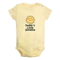 Daddy's Little Sunshine Funny Rompers For Babies, Newborn Baby Unisex Bodysuits, Infant Jumpsuits, Toddler 0-24 Months Kids One-Piece Oufits (Yellow, 18-24 Months)