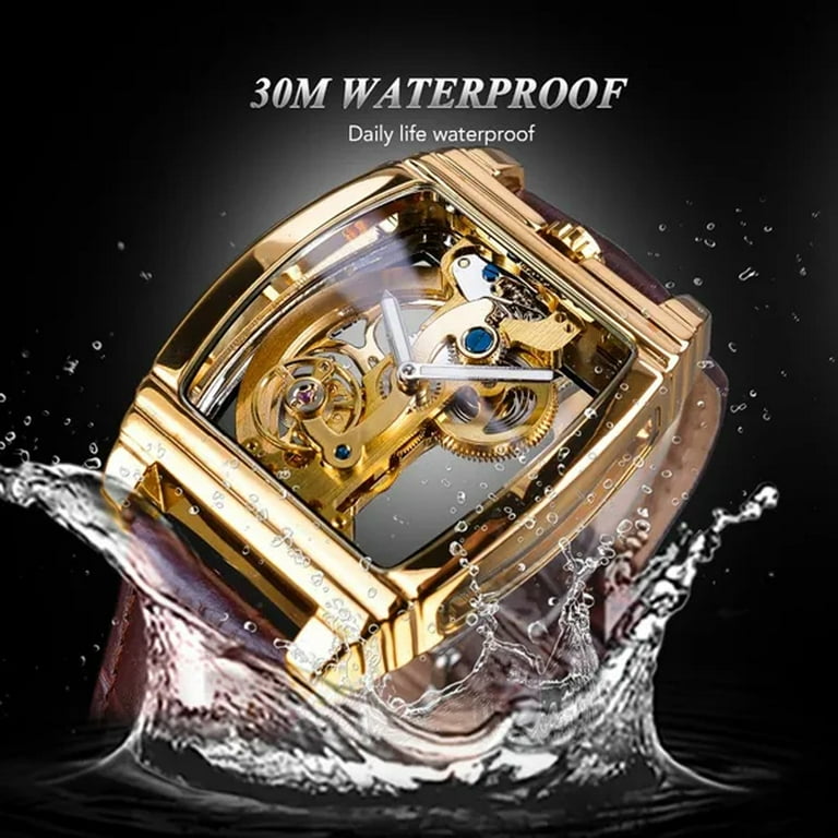 SHENHUA Automatic Steampunk Skeleton Transparent Mechanical Watch