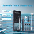 thumbnail image 2 of Limpiador dental ultrasónico eléctrico con cabezal de cepillo de dientes, kit de blanqueamiento dental para sarro, halitosis, manchas en los dientes, cuidado bucal, 2 of 5