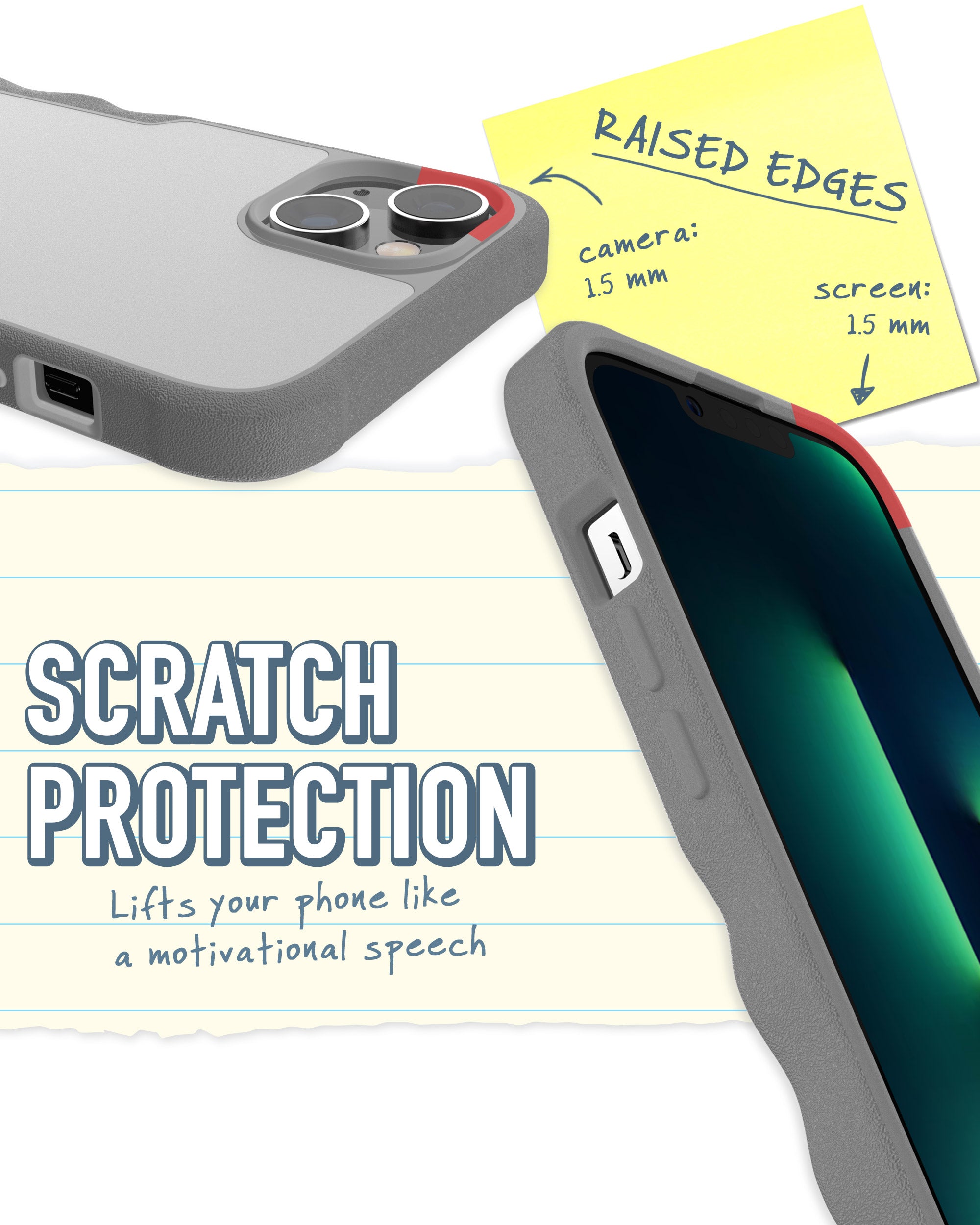 Smartish iPhone 14 Max Protective Case - Gripzilla Compatible with MagSafe [Rugged + Tough] Armored Slim Cover with Drop Protection - Gray Area