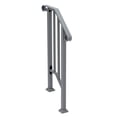 Silver Galvanized Iron Single Step Outdoor Stair Handrail Weather ...