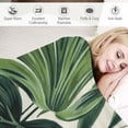thumbnail image 3 of Shiartex  Soft Blanket Warm Flannel Sofa Couch Chair Throw Blanket Luxury Fluffy Lightweight Blankets for Bedroom Living Room Decor, Tropical Plant Green Leaves 60x80in, 3 of 6