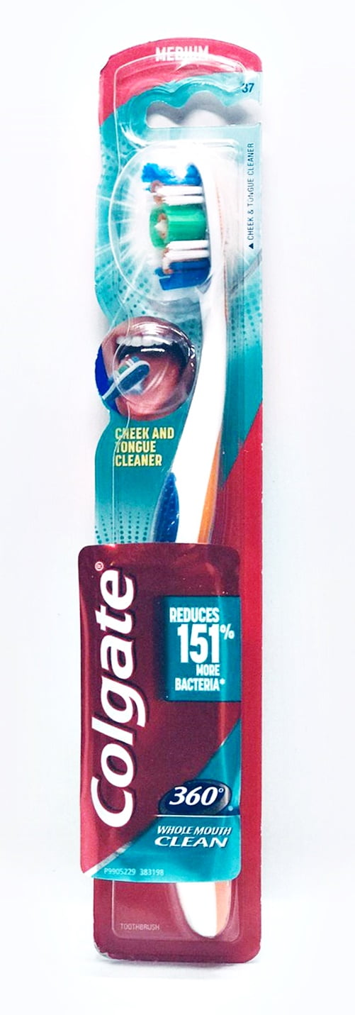 Colgate 360 Toothbrush with Tongue and Cheek Cleaner Medium