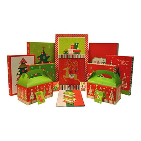 Selection Boxes Christmas Compare Christmas Gift Box Set - 36 Piece Kit W/ Gift Boxes, Gift Tags, Tissue Paper ()