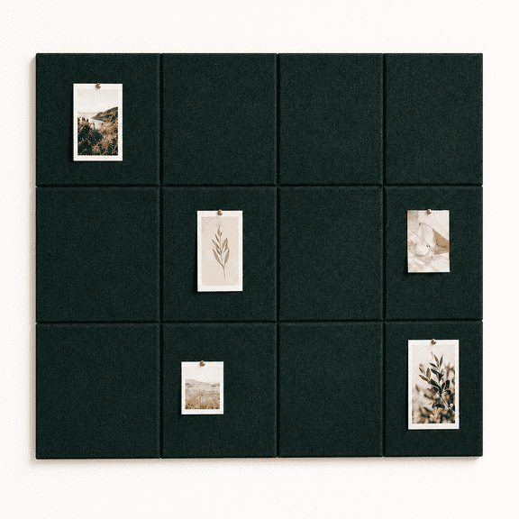 Solid tile bulletin board Forest Green 48" x 36" modular wall display