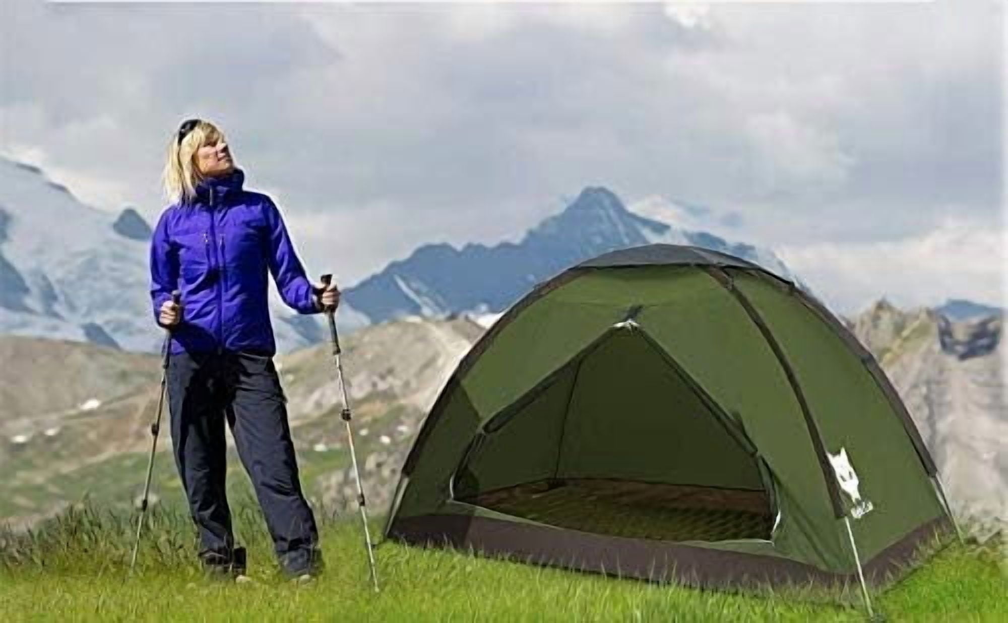 Unbranded Backpacking Tent for One 1 to 2 Persons Lightweight Waterproof Camping Hiking Tent for Adults Kids Scouts Easy Setup Single Layer 2.2x1.2m