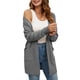 thumbnail image 3 of Suéter Informal de Color Liso para Mujer, Cárdigan Oversize de Punto Suave para Mujer Gris S, 3 of 8