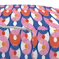 thumbnail image 2 of Retro Pouf, Disc Shaped Funky Circles Pop Art Overlapping Geometric Creative Ovals, Decorative Soft Foot Rest with Removable Cover Living Room and Bedroom, Pink Vermilion and Blue, by Ambesonne, 2 of 3