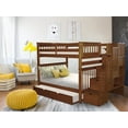 thumbnail image 5 of Bedz King Stairway Bunk Beds Full over Full with 4 Drawers in the Steps and a Twin Trundle Espresso, 5 of 6