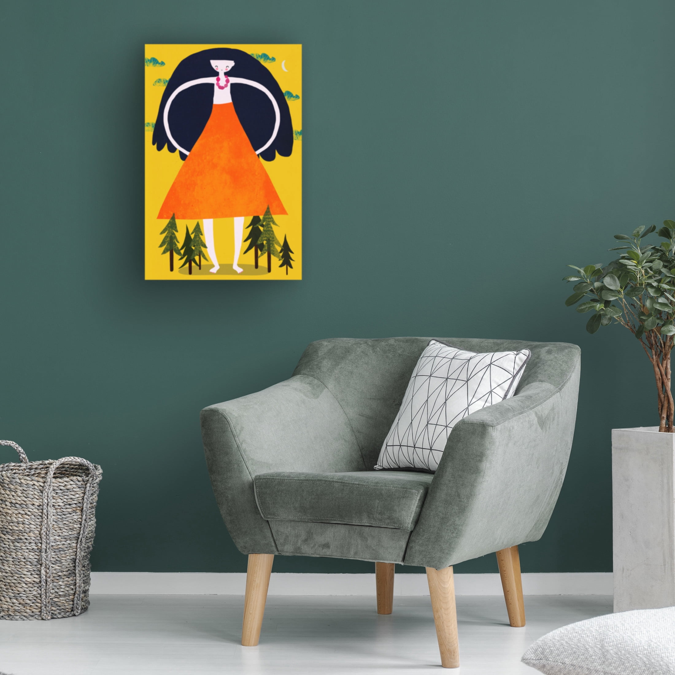 Canvas Wall Art - Treechild 'Girant Girl' Wall Art for Living Room, Bedroom, or Office D?cor by Trademark Fine Art - 30 x 47 Inches