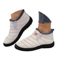 thumbnail image 3 of CAICJ98 Winter Boots Women Warm Lined Waterproof Slip On Booties Comfort Ankle Boots Outdoor Women’s Snow Boots (White,Size 9.5), 3 of 9