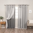 thumbnail image 4 of Aurora Home  Mix & Match Trellis Cut Out Curtains Grey, 4 of 5