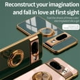 thumbnail image 3 of Electroplated Case for Google Pixel 8, Slim Thin Light Plating Frame Rotatable Metal Ring Holder Bracket Cover with Magnetic Car Mount Rugged Shockproof Anti-Scratches Case, Pink, 3 of 9