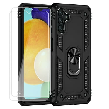 Aggxpf Samsung A14 5g Case Screen Protector Pack, Tempered Screen Protector Phone Case with Metal Ring Stand for Galaxy A14 5G, Black