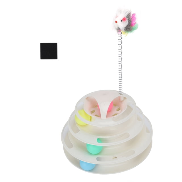 Pet Turntable Track,Cat 4 Levels Tower Cat Tower Toy Cat Tracks Toy Innovative Solution