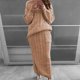 thumbnail image 5 of Vestido de punto, traje de dos piezas, suéter y falda de punto midi, conjunto de 2 piezas ajustado, vestido midi, vestido de suéter de cuello alto, conjunto de vestido de punto, vestido, 5 of 5