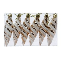 11cm Bright Long Pointed Fruit Colored Christmas Tree Ornaments | Colorful Retro Pendant Decorations for Holiday Party | 6 Pack Set