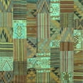 thumbnail image 1 of Ahgly Company Indoor Square Patchwork Turquoise Blue Transitional Area Rugs, 6' Square, 1 of 4