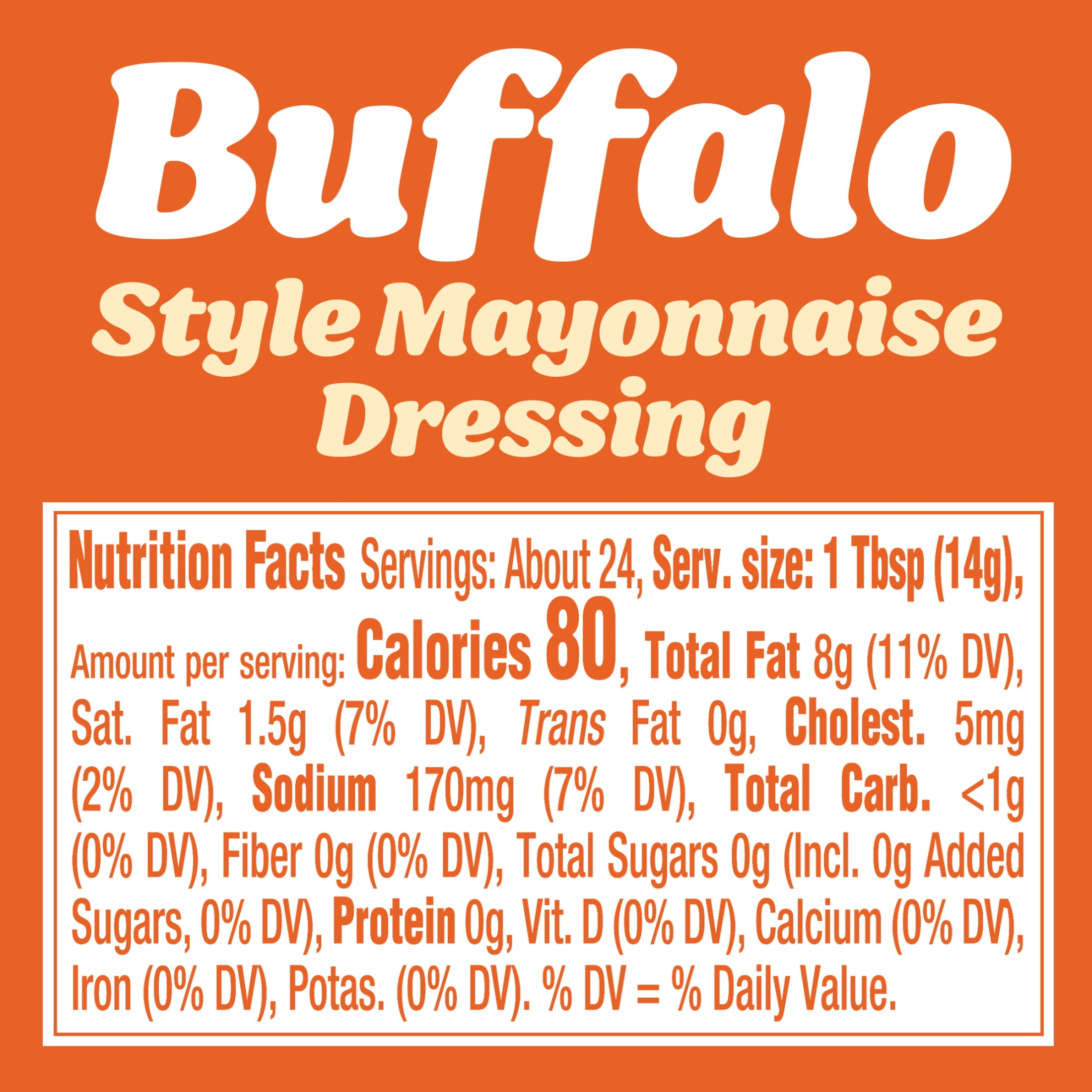 (8 pack) Kraft Buffalo Style Mayonnaise Dressing, 12 fl oz Bottle