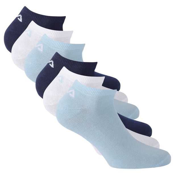 FILA Calcetines de deporte unisex, paquete de 6 - Invisible, calcetines cortos, logotipo (2x 3 pares) Sky 43-46