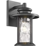 RADIANCE Goods Transitional 1 Light Textured Black Outdoor Wall Sconce 12" Tall
