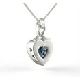 thumbnail image 3 of Solid 925 Silver Heart Ribbon Pendant Necklace with CZ Gemstone Birthstone, 3 of 5