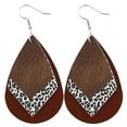 thumbnail image 2 of Jewelry VerPetridure Womens Leopard Leather Earrings Teardrop Dangle Earrings Leaf Earrings, 2 of 4