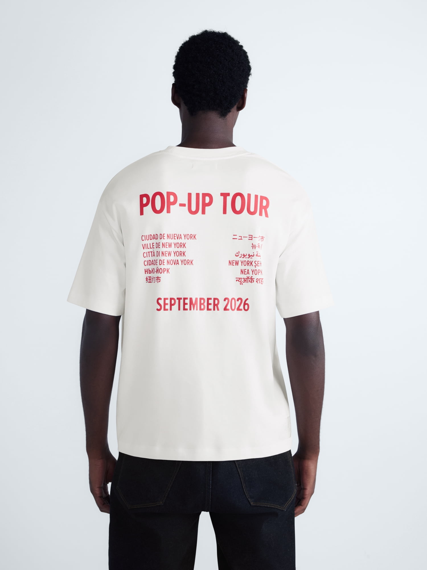 Free Assembly Men's NYC Front Back Graphic Cotton Tee with Short Sleeves, Sizes XS-XL