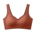thumbnail image 2 of Ahuyic Womens Bra,Summer Plus Size Bra,Womens Embroidered Glossy Comfortable Breathable Bra Underwear No Rims Set,Brown,L, 2 of 3