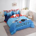 thumbnail image 3 of Homewish Ice Hockey 7 Pieces Bedding Comforter Set for Teens Boys Girls,Sport Theme Full Bedding Set Lightweight,Ball Gamer Fitted Sheet Flat Sheet,Microfiber Bedroom Decor,Reversible, 3 of 8