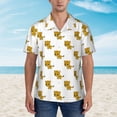 thumbnail image 2 of Fotbe Leopard Print Hawaiian Shirt for Men Unisex Summer Beach Casual Short Sleeve Cotton Linen Button Down Shirts-XX-Large, 2 of 5