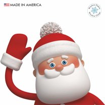 9.5" Waving Santa Christmas Window Cling Decal. Waving Santa Claus Christmas Window Decorations. Reusable Non-Adhesive Holiday Christmas Glass, Window and Door Home Decor. Made in America.