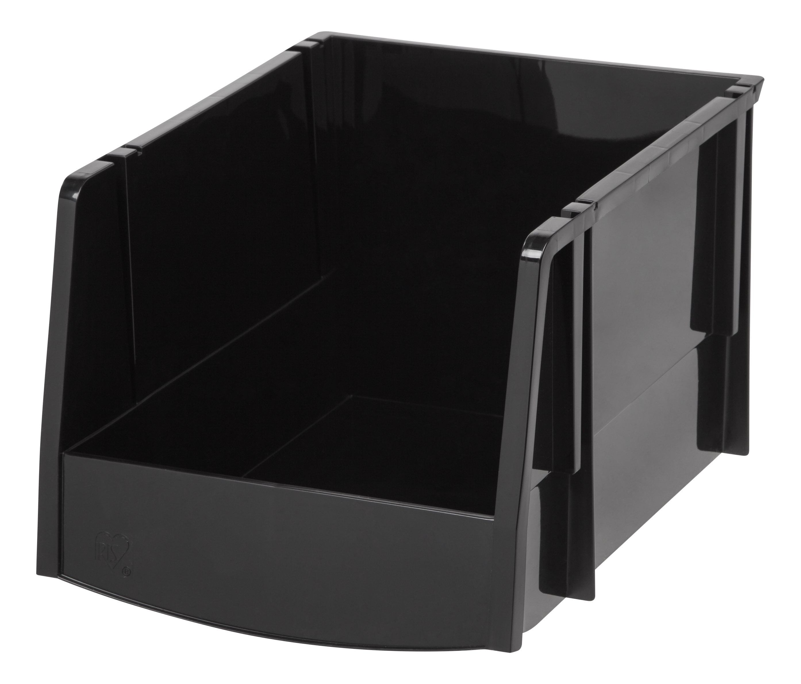 IRIS Extra Large Stacking Storage Bin, Black Set of 6