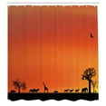 thumbnail image 3 of Ambesonne Animal Shower Curtain, Savannah Sunset with Gull, 69"Wx75"L, Burnt Orange and Black, 3 of 5