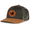 Brown/Caramel/Camo, variant on Mens Man Bass Fishing Alone Leather Patch Mesh Back Trucker Hat-Brown/Caramel/Camo