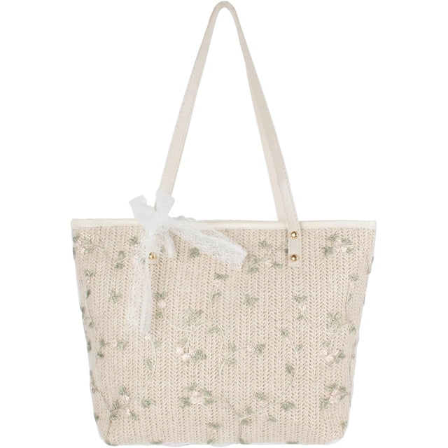 LHSHID Fashion Handbags Women Woven Straw Bag Summer Beach Tote Purse