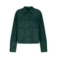 thumbnail image 4 of Giftesty Women's Suede Solid Color Short Length Collar Stylish Elegant Casual Jacket Outerwear for Daily Wear Light Occasions, 4 of 6