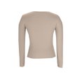 thumbnail image 7 of AINIYS Women's Ribbed Crew Neck Long Sleeve Fitted Basic Layering Tops Casual Daily Wear Pullover Shirt Khaki M, 7 of 7