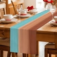 thumbnail image 5 of Blue Brown Ombre Table Runner 72 Inches, Modern Abstract Gradient Art Bed Runner Dresser Scarves Tabletop for Indoor Outdoor Parties/Ceremony/Banquet, 18" x 72", 5 of 8