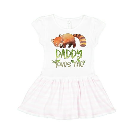 

Inktastic Daddy Loves Me Cute Red Panda Gift Toddler Girl Dress