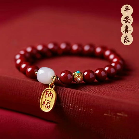 K-KED Women Men Delicate Jewelry Good Luck Red Cinnabar Bead Bracelet Adjustable Attract Wealth-6mm-StyleA