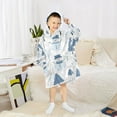 thumbnail image 6 of FORMRS Wearable Blanket Hoodie with Sleeves for Kids Cozy Flannel Sweatshirt, White Snowman, 6 of 7