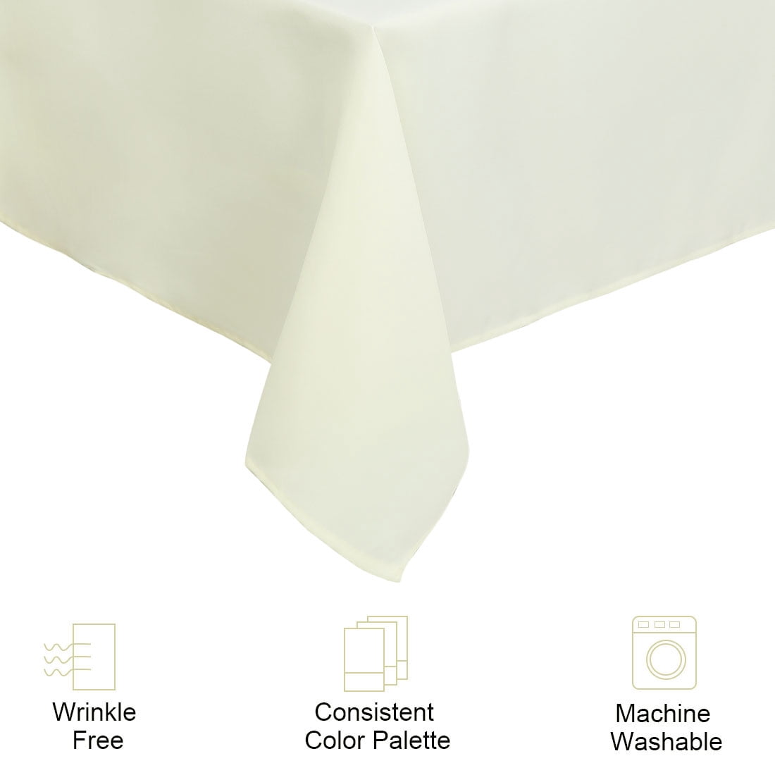 Unique Bargains Rectangle Tablecloth soft and comfortable Polyester Table Cover Beige 55" x 70"